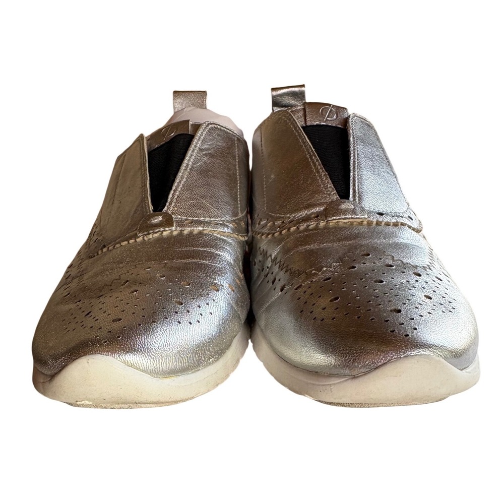 Cole Haan Zerogrand Metallic Silver Leather Wingtip Oxford Sneakers W01825 9 - Picture 6 of 9